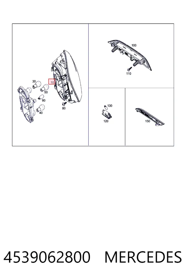 Lampa zespolona tylna prawa 4539062800 Mercedes