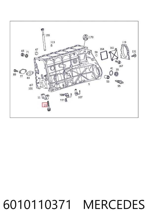 Śruba pokrywy panewki głównej 6010110371 Mercedes