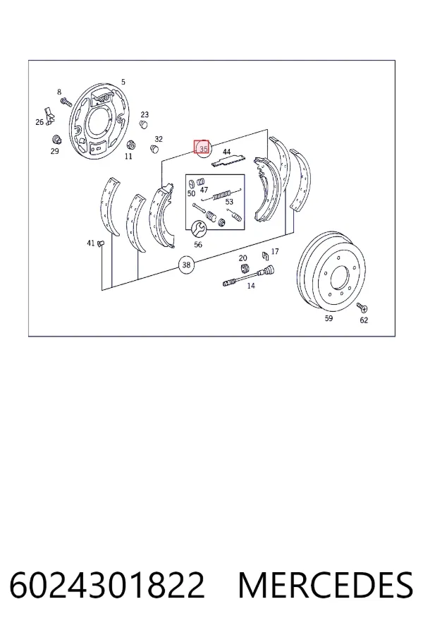 Klocki hamulcowe tylne bębnowe 6024301822 Mercedes