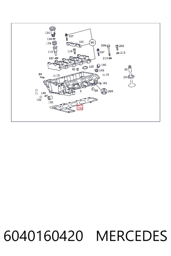 Uszczelka głowicy cylindrów 6040160420 Mercedes