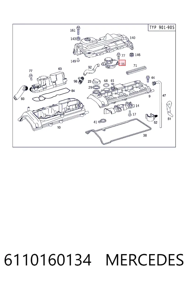 Separator oleju układu wentylacji kadłuda (bloku silnika) 6110160134 Mercedes