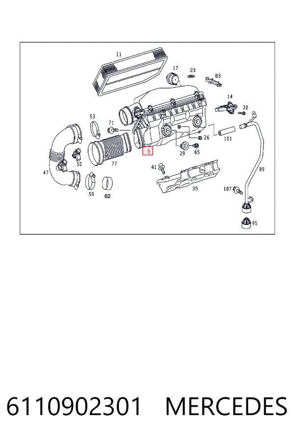Obudowa filtra powietrza Mercedes ML/GLE W163