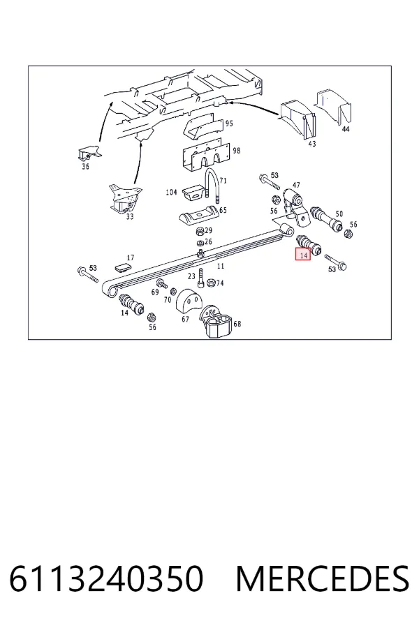 Silenntblock ucha resoru 6113240350 Mercedes