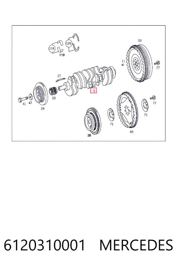 Wał korbowy silnika Mercedes ML/GLE W163