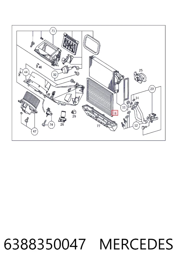 Filtr kabiny 6388350047 Mercedes