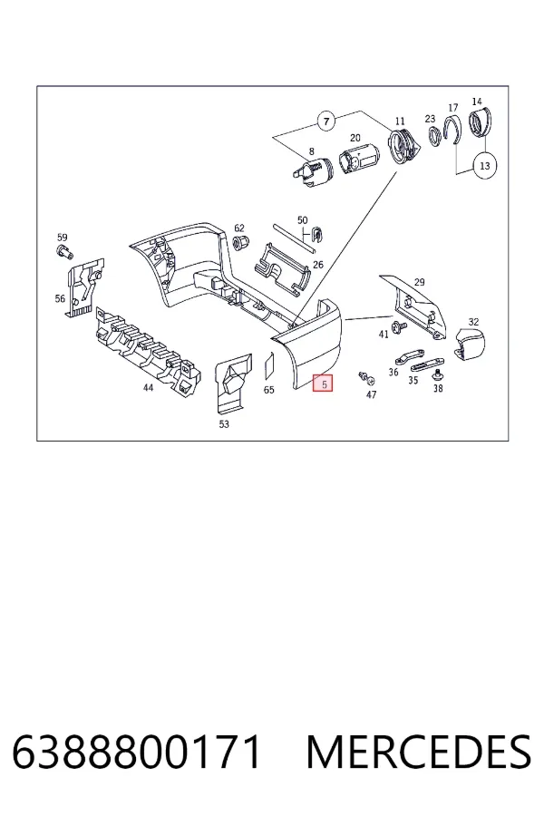 Zderzak tylny Mercedes Vito I