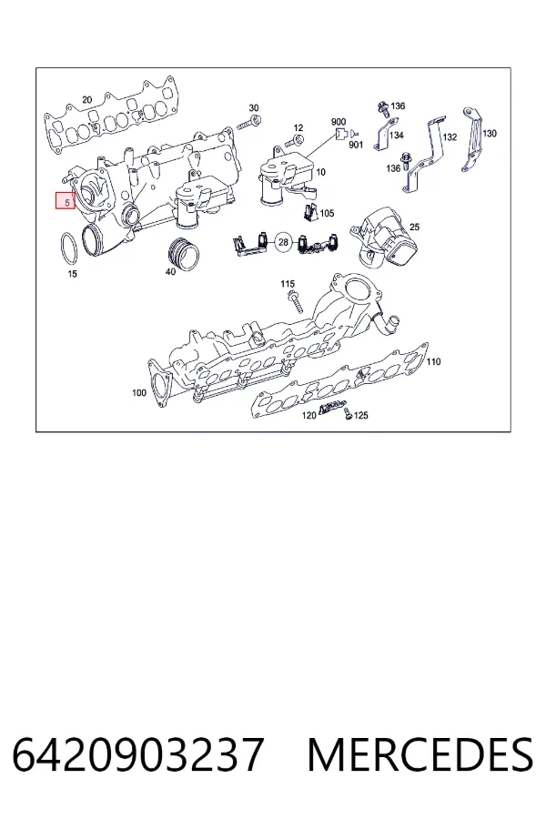 Kolektor ssący prawy 6420903237 Mercedes