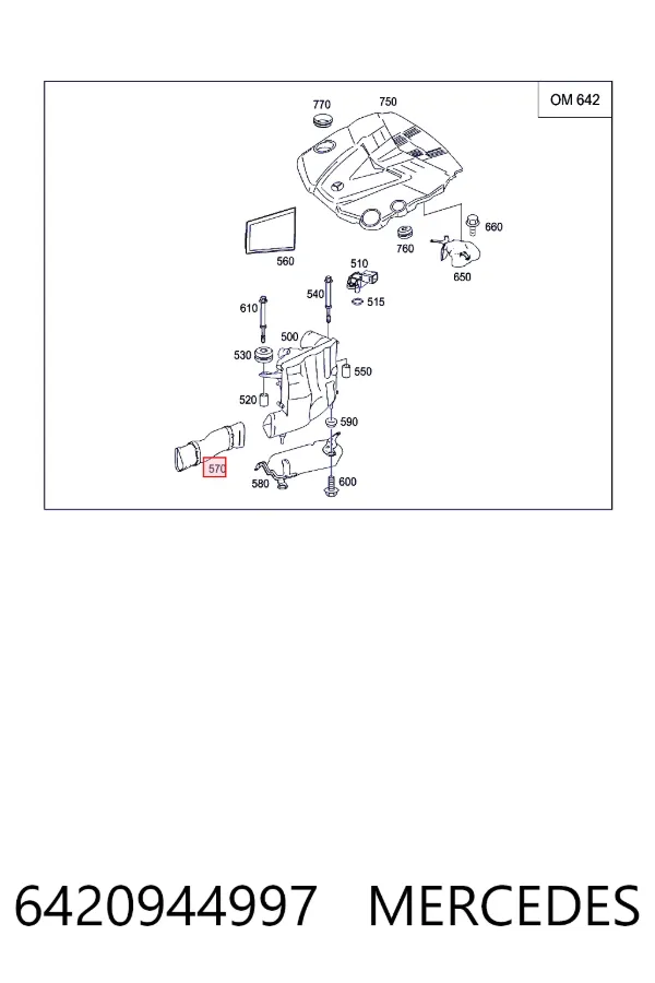 Obudowa filtra powietrza lewy 6420944997 Mercedes