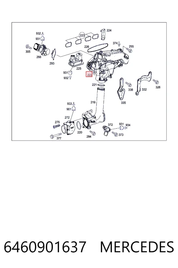 Kolektor ssący 6460901637 Mercedes