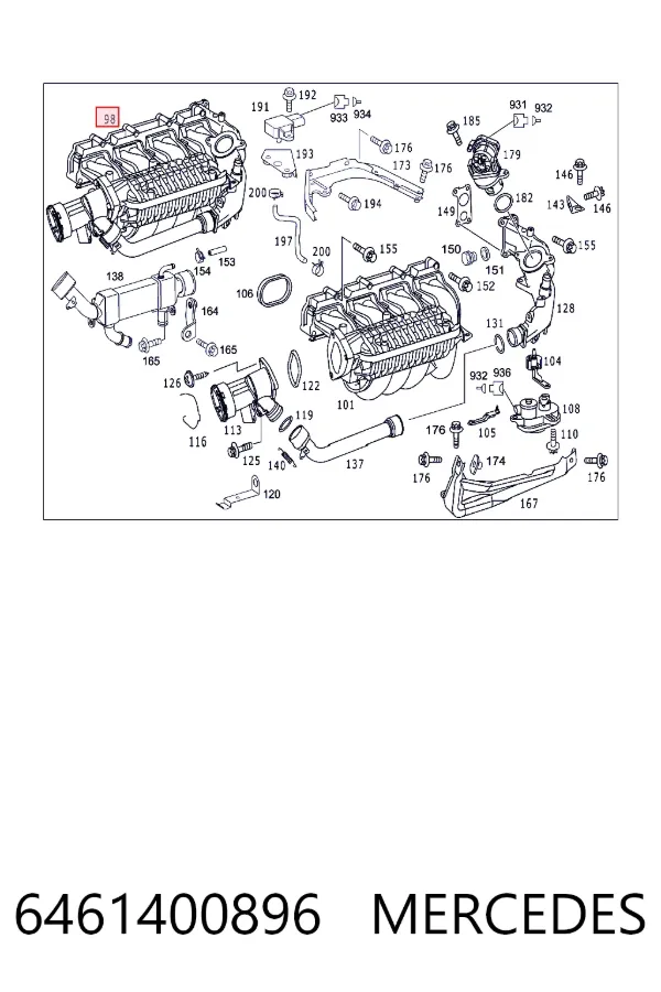 Kolektor ssący 6461400896 Mercedes