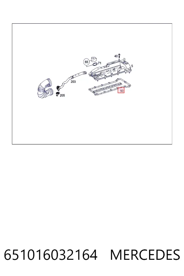 Uszczelka pokrywy zaworowej silnika 651016032164 Mercedes