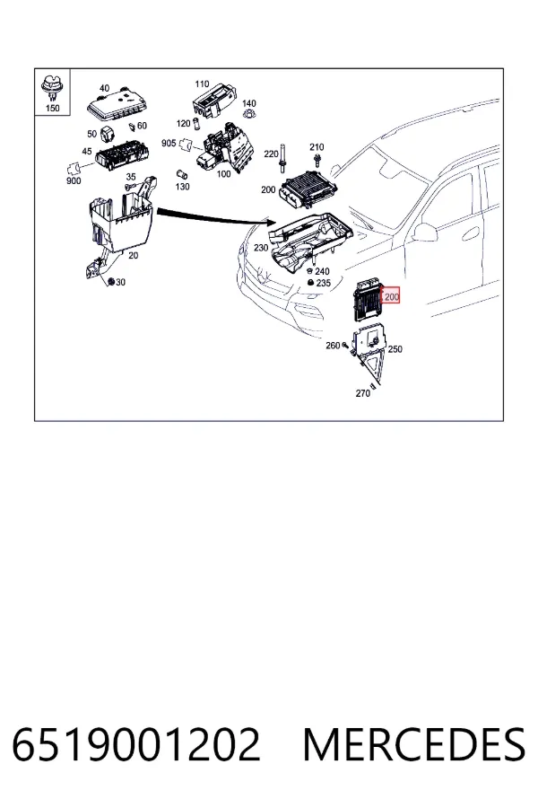 Sterownik silnika 6519001202 Mercedes