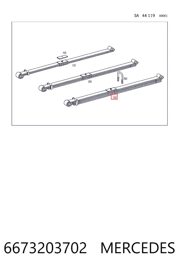 Resor przedni 6673203702 Mercedes