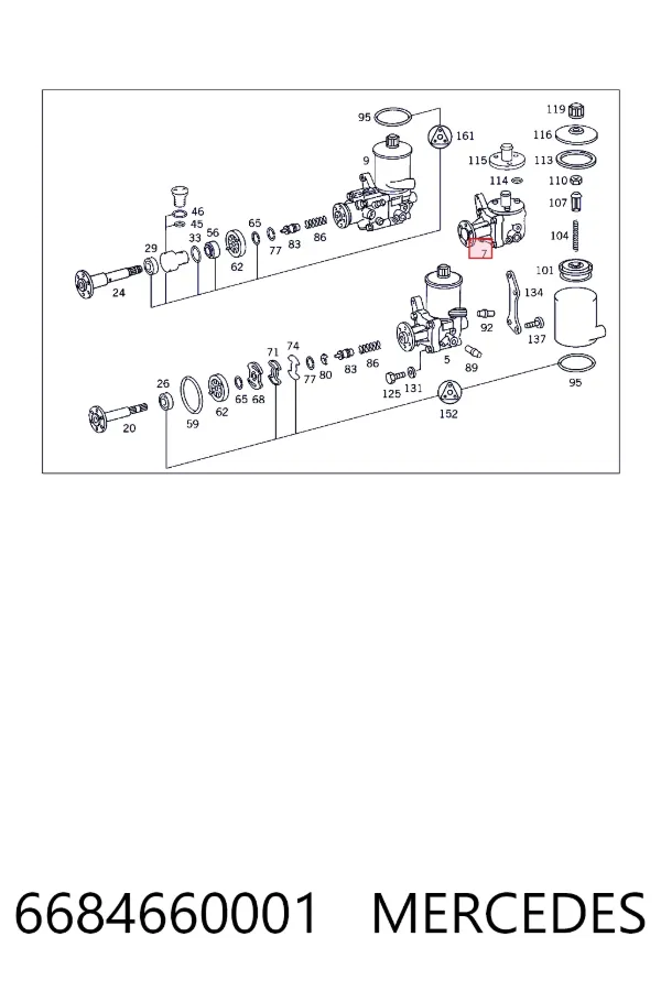 Pompa wspomagania hydraulicznego kierownicy 6684660001 Mercedes