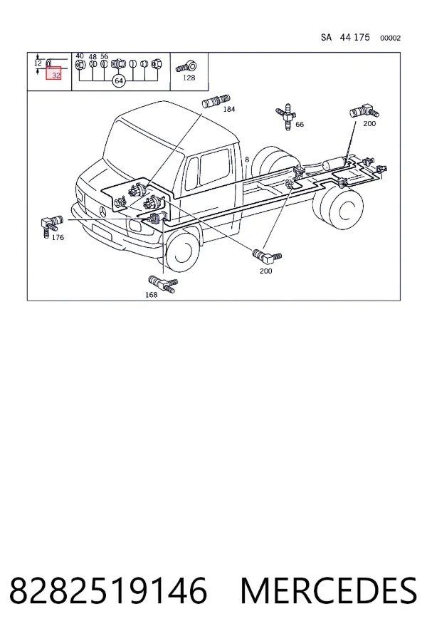 Rurka układu hamulcowego 8282519146 Mercedes