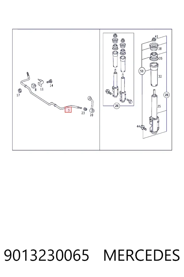 Stabilizator przedni 9013230065 Mercedes