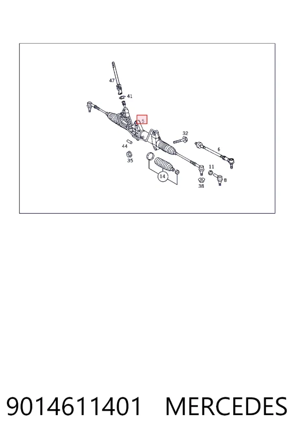 Listwa kierownicza (maglownica) 9014611401 Mercedes