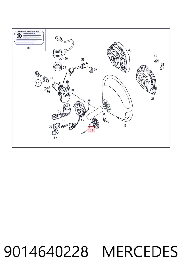 Pierścień kontaktowy AIRBAG, taśma kierownicy 9014640228 Mercedes