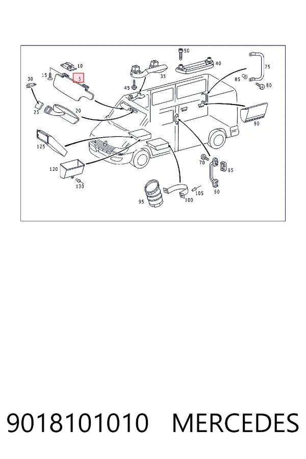 Osłona przeciwsłoneczna Mercedes Sprinter I 3-t