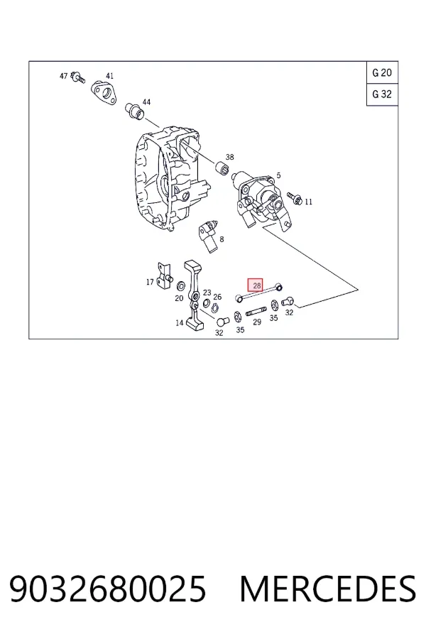 Mechanizm - cięgno zmiany biegów 9032680025 Mercedes