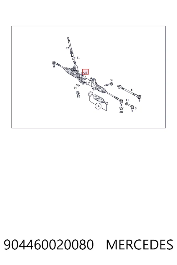Listwa kierownicza (maglownica) 904460020080 Mercedes