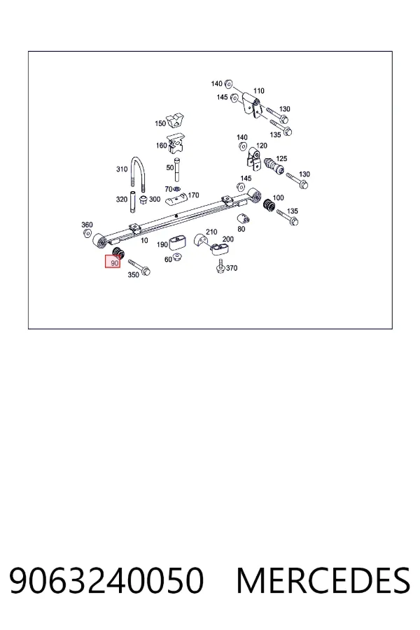 Silentblock przedni resoru tylnego 9063240050 Mercedes