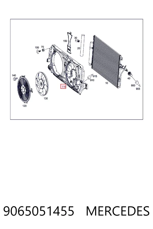 Dyfuzor chłodnicy klimatyzacji 9065051455 Mercedes