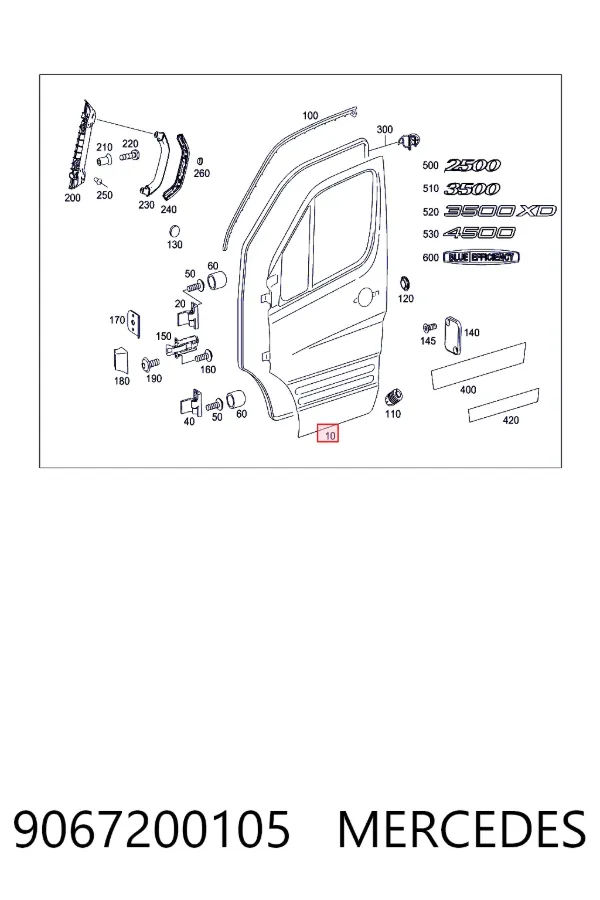 Drzwi przednie prawe Mercedes Sprinter II 3,5-t