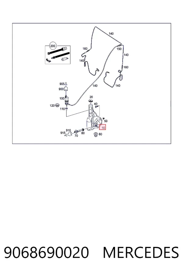 Zbiorniczek spryskiwacza szyb 9068690020 Mercedes