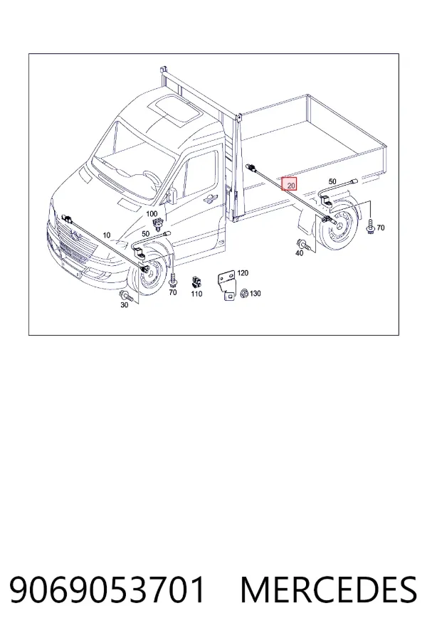 Czujnik ABS tylny lewy 9069053701 Mercedes