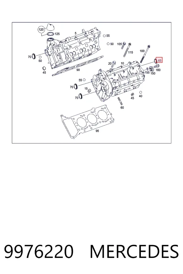 Zaślepka głowicy cylindrów/bloku cylindrów 9976220 Mercedes