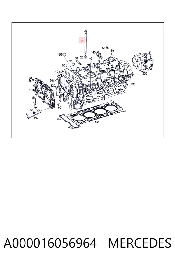Śruba głowicy cylindrów A000016056964 Mercedes