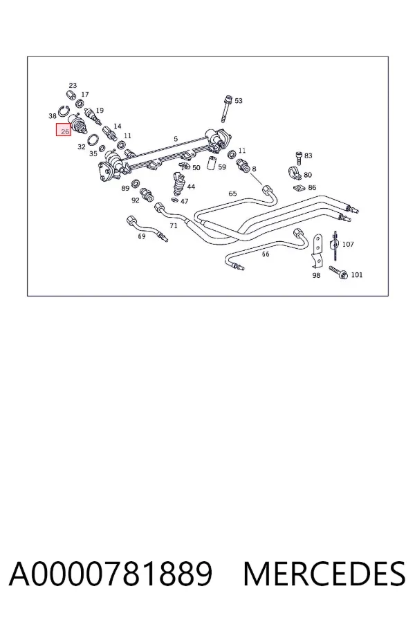 Regulator ciśnienia paliwa w listwie paliwowej A0000781889 Mercedes
