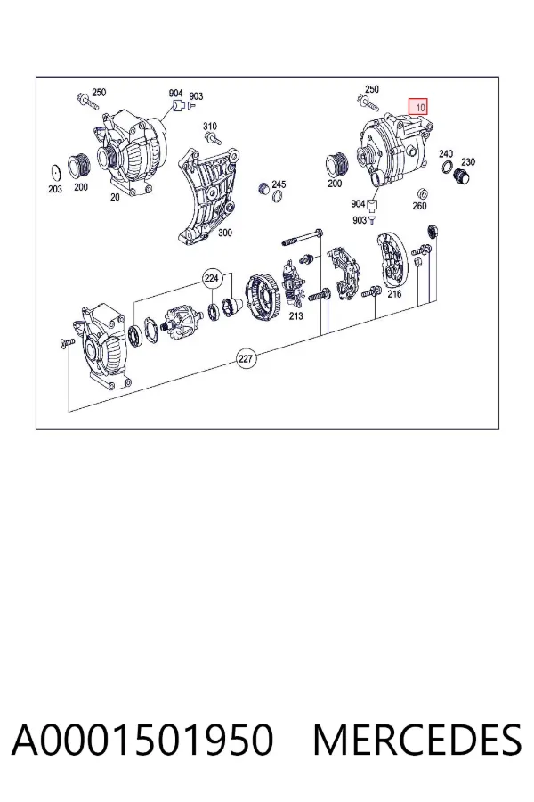 Alternator A0001501950 Mercedes