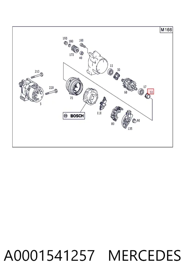 Pokrywa alternatora tylna A0001541257 Mercedes