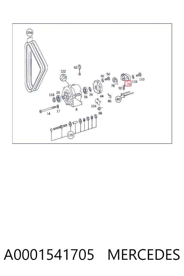 Regulator alternatora (przekaźnik ładowania) A0001541705 Mercedes