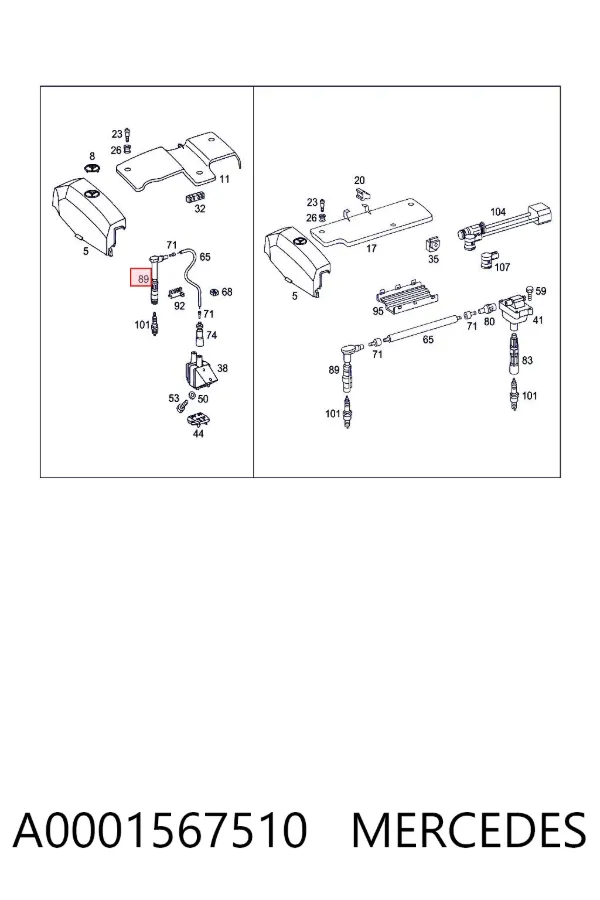 Końcówka świecy zapłonowej A0001567510 Mercedes
