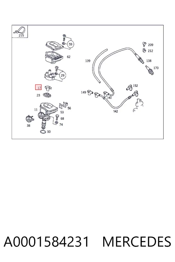 Palec rozdzielacza zapłonu A0001584231 Mercedes