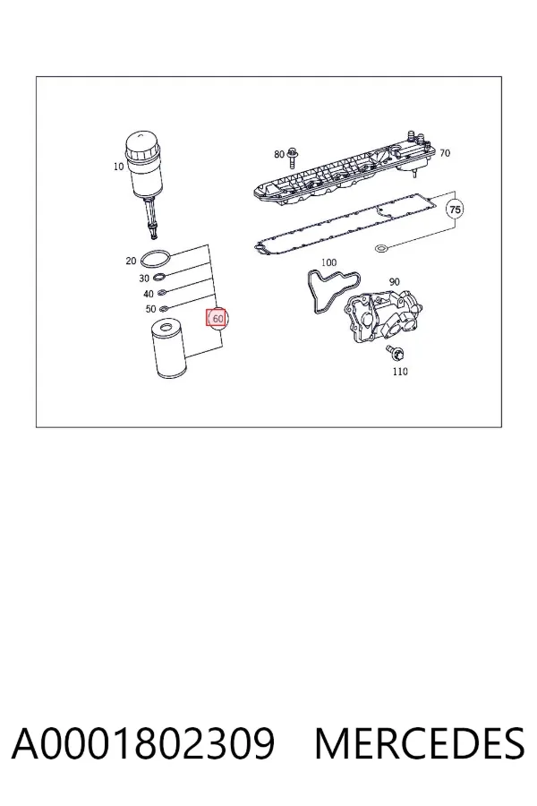 Filtr oleju A0001802309 Mercedes