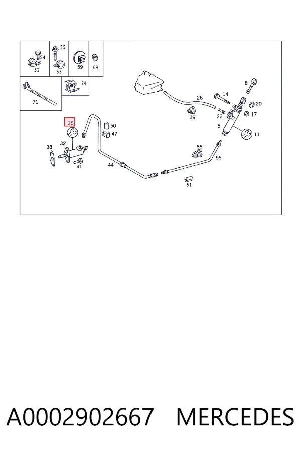 Zestaw naprawczy cylindra roboczego sprzęgła A0002902667 Mercedes