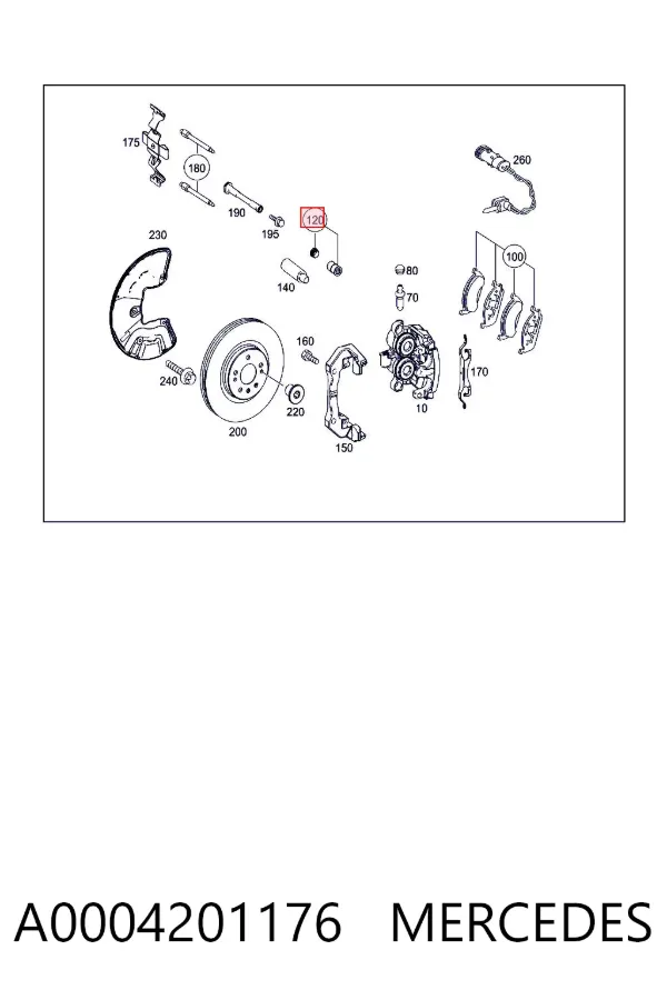 Zestaw naprawczy zacisku hamulcowego przedniego A0004201176 Mercedes