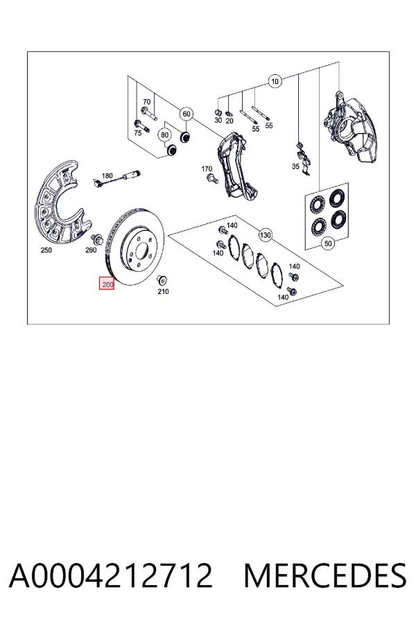 Tarcza hamulcowa przednia A0004212712 Mercedes