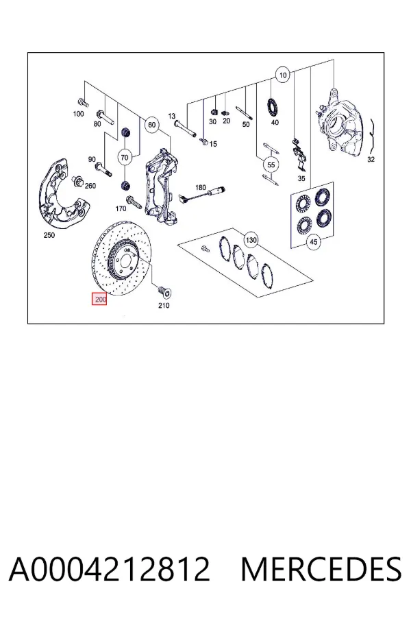 Tarcza hamulcowa przednia A0004212812 Mercedes