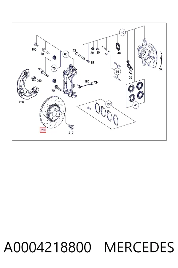 Tarcza hamulcowa przednia A0004218800 Mercedes