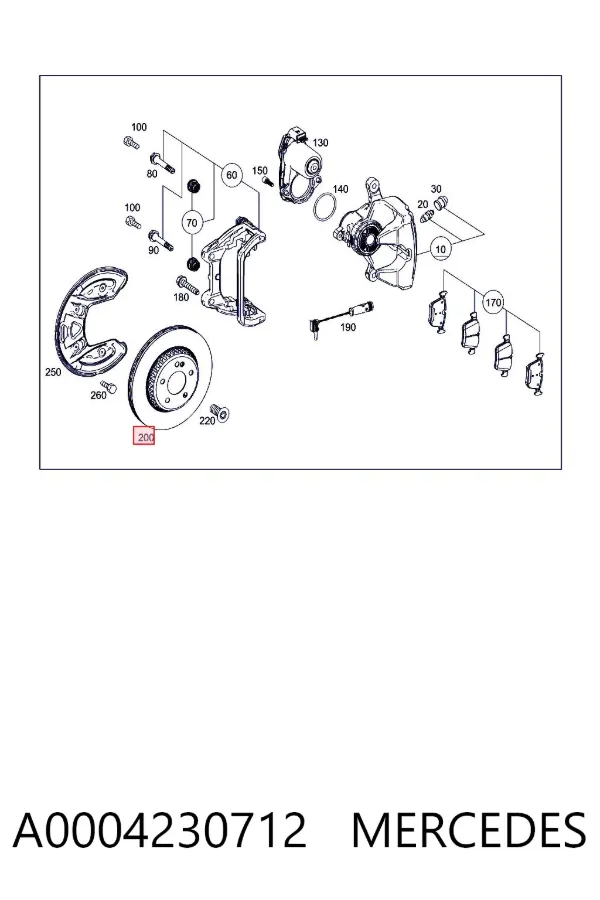 Tarcza hamulcowa tylna A0004230712 Mercedes