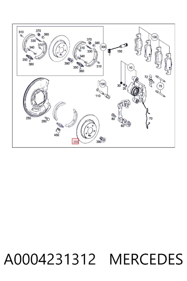 Tarcza hamulcowa tylna A0004231312 Mercedes