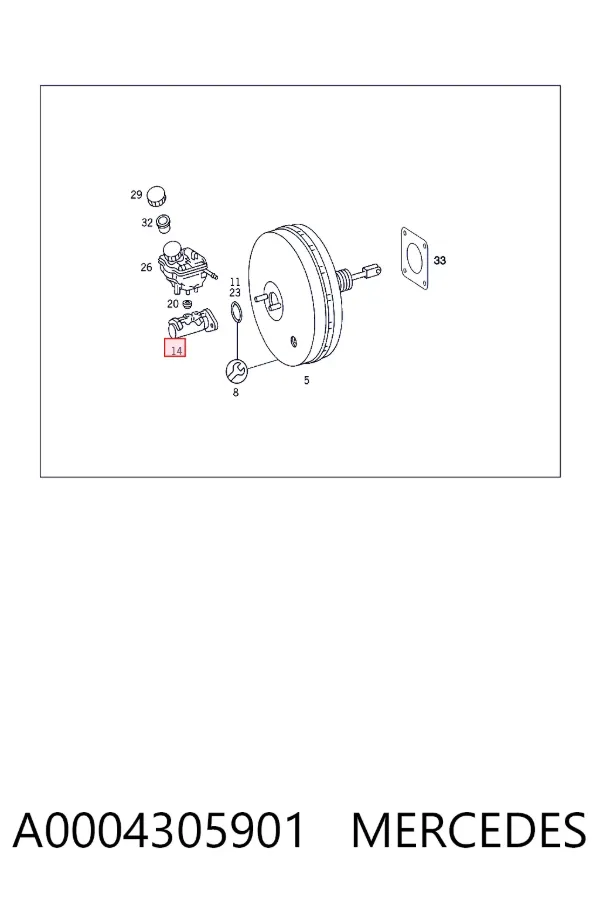 Główny cylinder hamulców A0004305901 Mercedes