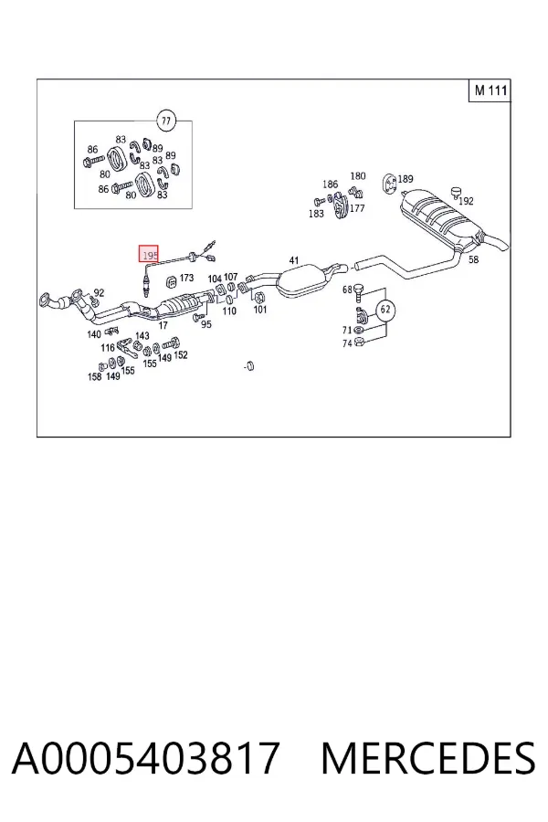 Sonda lambda czujnik tlenu przed katalizatorem A0005403817 Mercedes
