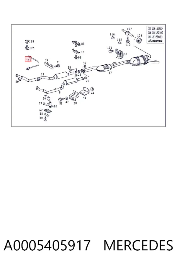 Sonda lambda czujnik tlenu przed katalizatorem A0005405917 Mercedes