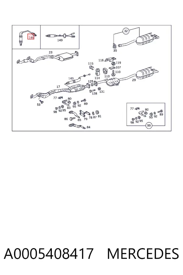 Sonda lambda, czujnik tlenu A0005408417 Mercedes